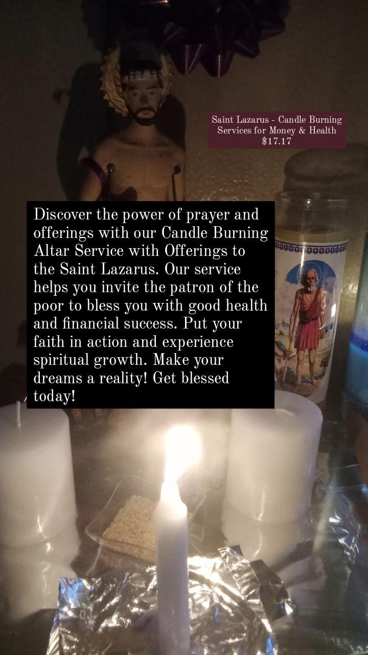 Saint Lazarus - Candle Burning Services for Money & Health - available at Amazing Creations Products . Grab yours for $17.17 today!
