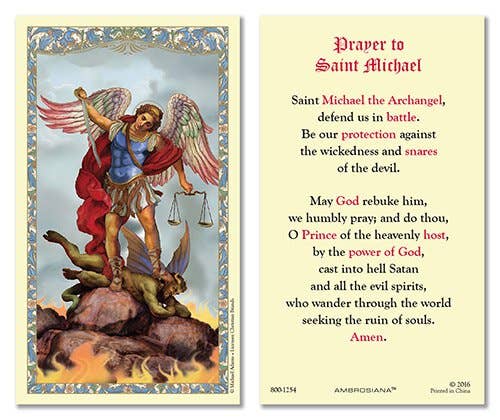 Saint Michael Prayer Card - available at Amazing Creations Products . Grab yours for $2.00 today!