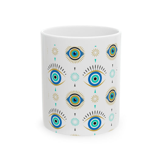  Evil Eye Ceramic Mug, (11 oz) - Mug available at Amazing Creations Products . Grab yours for $12 today!